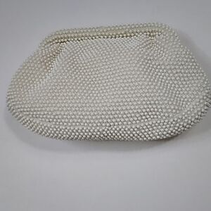 Vintage Corde Bead Cream Snap Clutch Women's Handbags Please